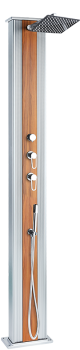 Poolstar DADA-Straight 40 Liter Solardusche Hybrid WOOD / INOX